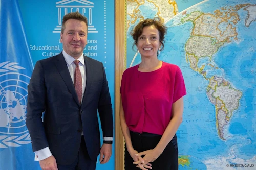 Minister Thordarson and UNESCO Director-General Audrey Azoulay